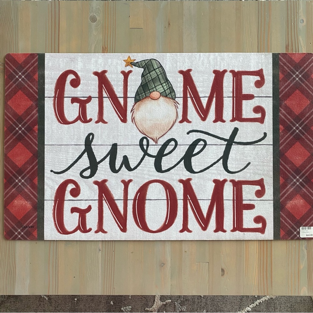 NWT Gnome Sweet Gnome Holiday Christmas Doormat